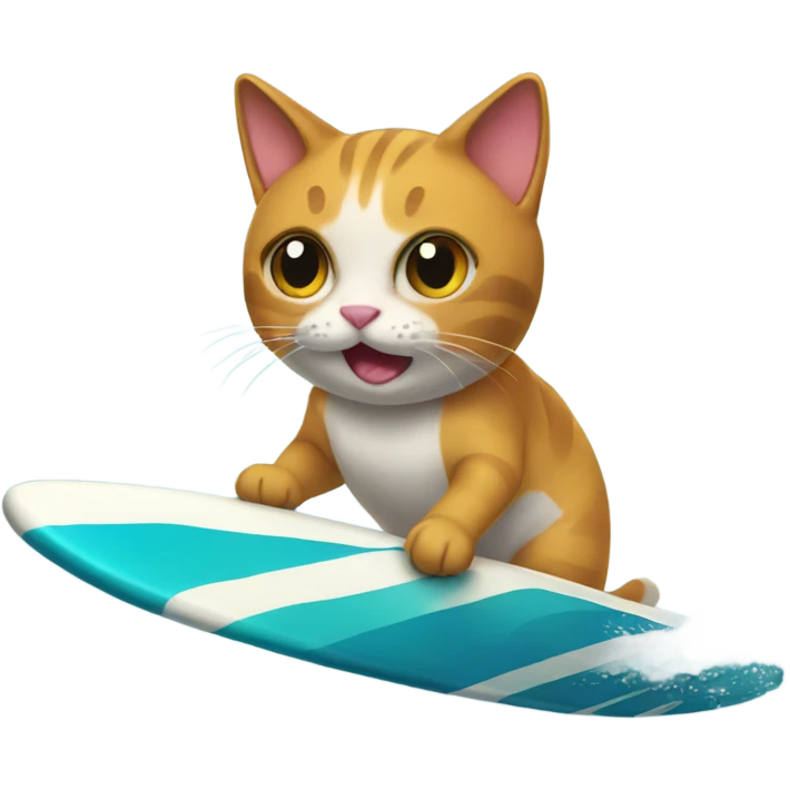 Surfing cat emoji