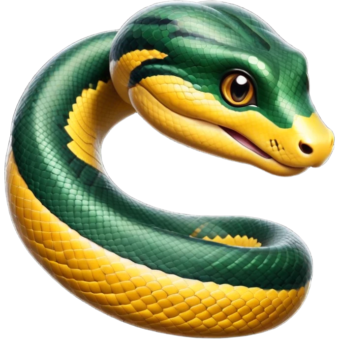 cinematic-cute-anaconda-portrait-emoji,-head-tilted-playfully-and-inquisitively,-with-a-sleek,-shimmering-body-adorned-with-detailed-scale-sriped patterns-and-round,-sparkling-eyes-full-of-wonder,-simplified-yet-irresistibly-adorable-features emoji