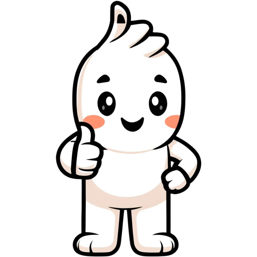 Character feeling proud with thumbs up emoji