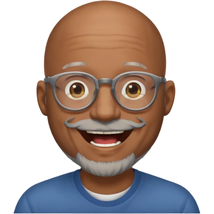 bald headed brown man gray beard glasses laughing emoji
