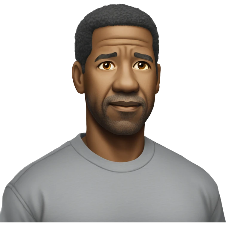 hyper realistic denzel washington wearing shirt emoji
