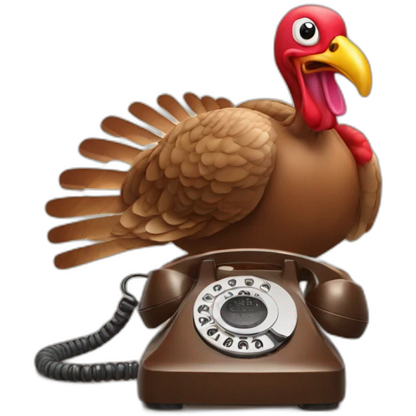 Turkey using a rotary phone emoji