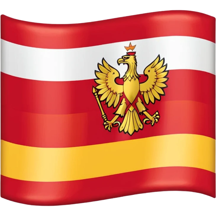combine half the macedonian flag with half the polish flag so there is an even amount of each in the one flag. keep the colours of the flags the same do not merge them. just cut half of each and put them together, the polish flag is this 🇵🇱 and macedonian is this 🇲🇰 emoji