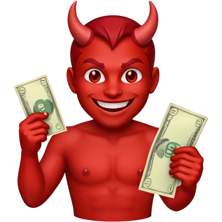 devil emoji with money emoji