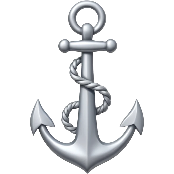 Je veux un emoji encre dans ce style là : ⚓ je veux qu’il représente sentimental par un noeud : 🪢 peut tu me faire l’ancre en argent  emoji
