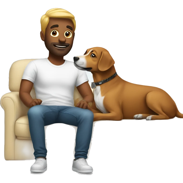 Dog and guy on couch emoji