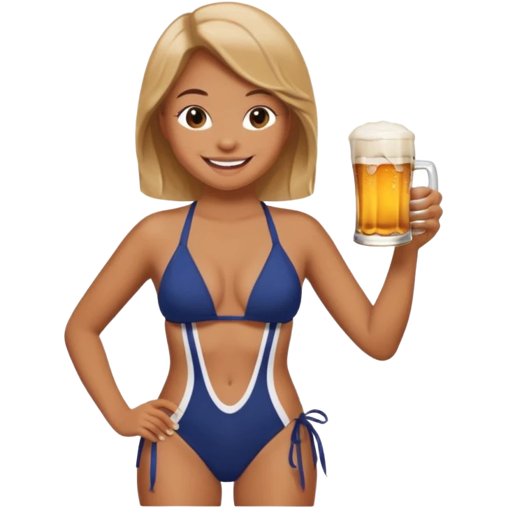 the pool should be made out of beer, and the otther should be in the pool which is a beer pool emoji