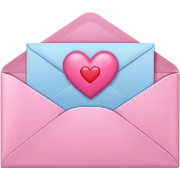 envelope with a heart sticking out of it in y2k style emoji