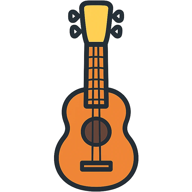 ukelele, lineal color icon, minimal and elegant style emoji