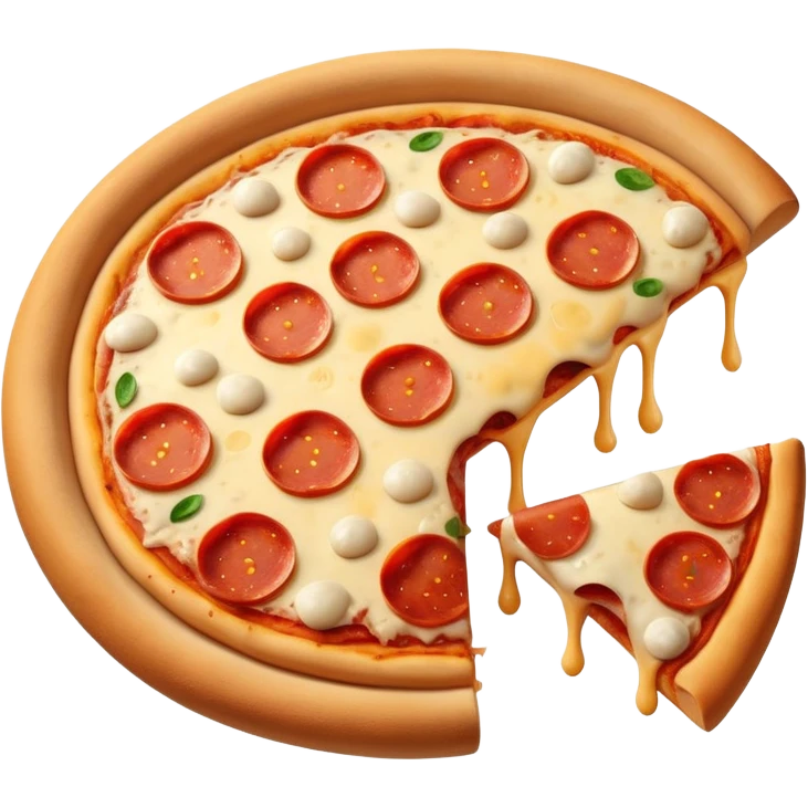 Pizza with a funny face that’s cute emoji