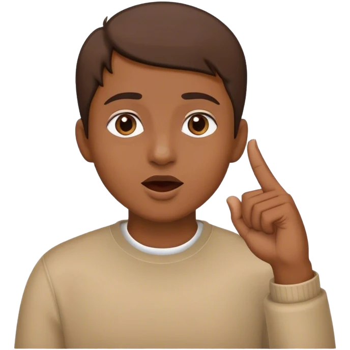 Emojis qui fait le signe ☝🏽 tu sa bouche  emoji