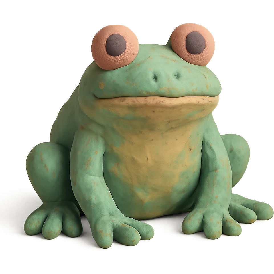 frog in claymation style with pastel colors emoji
