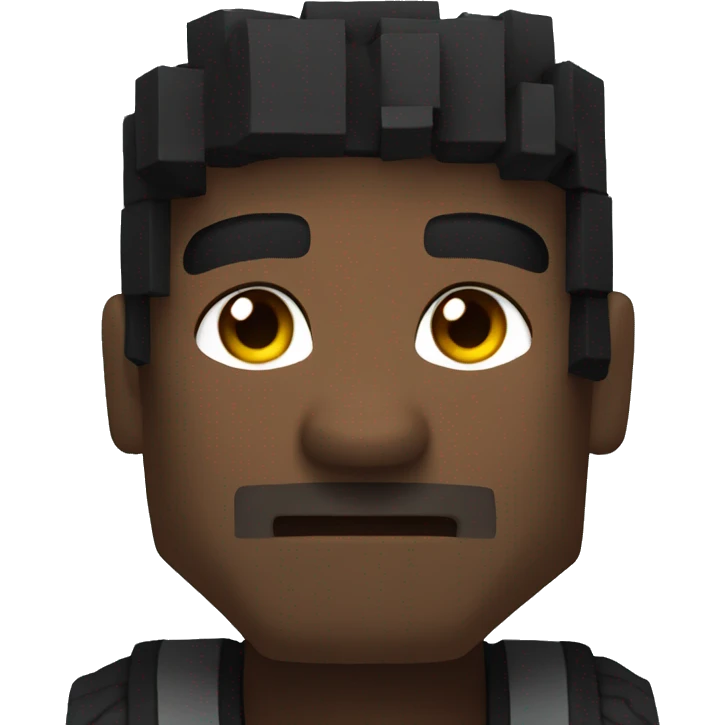 Black Minecraft character head emoji