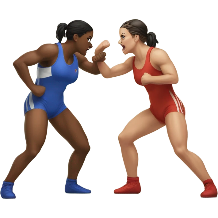 two female wrestling  emoji