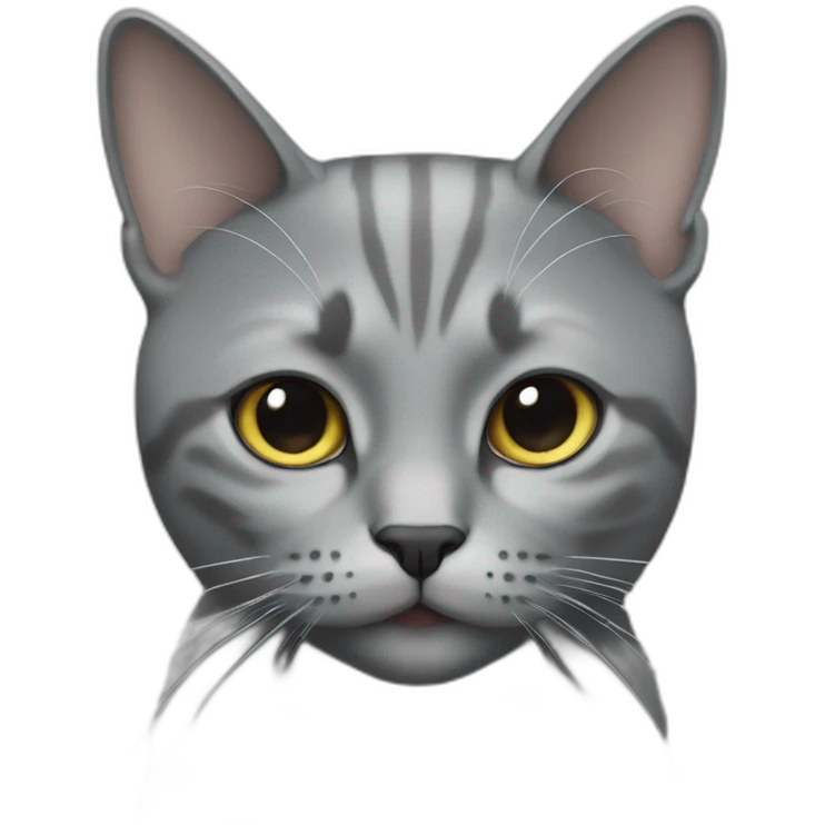 All gray no stripes cat emoji