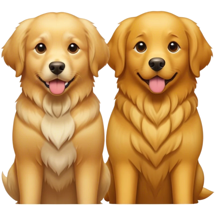 2 golden retrievers, one is yellow and one is brw emoji