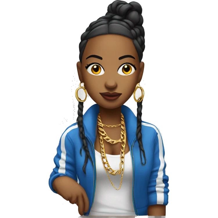 Girl rapper with Cuban links on emoji