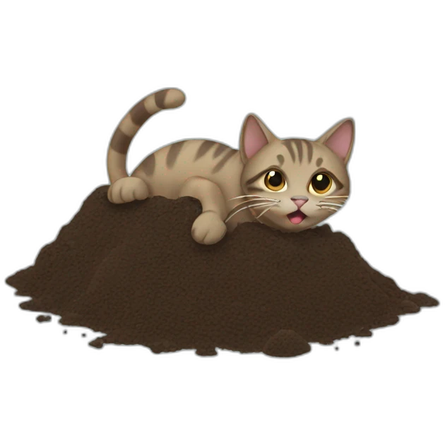 cat bury poop emoji
