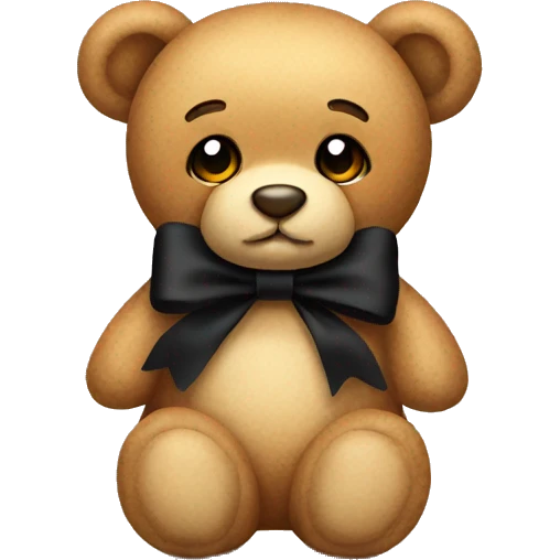 Teddy bear with black bow emoji