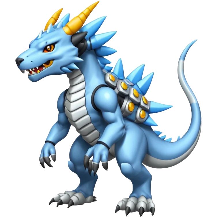  Cool Edgy Shiny Greymon-Vernid-Weregarurumon full body emoji