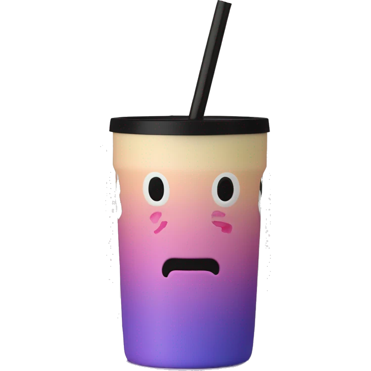 ombre stanley tumbler with handle lid and straw emoji