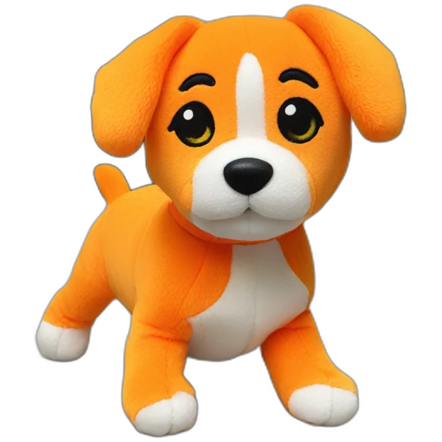 Orange baby dog toy without legs emoji