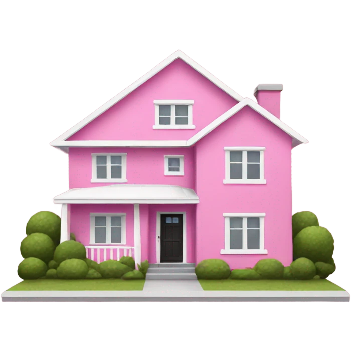 Pink modern house emoji