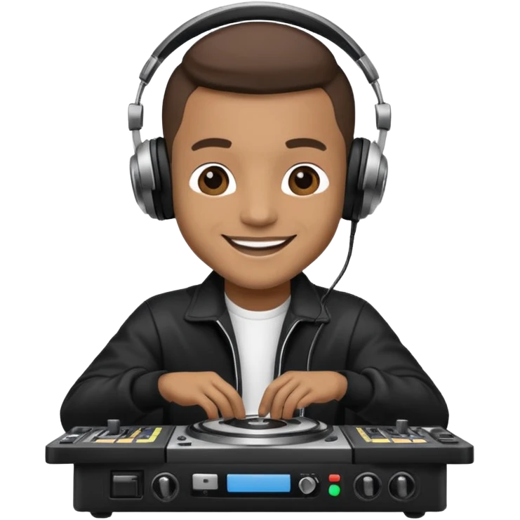 Dj playing music on his dj stand (ios emoji style) emoji