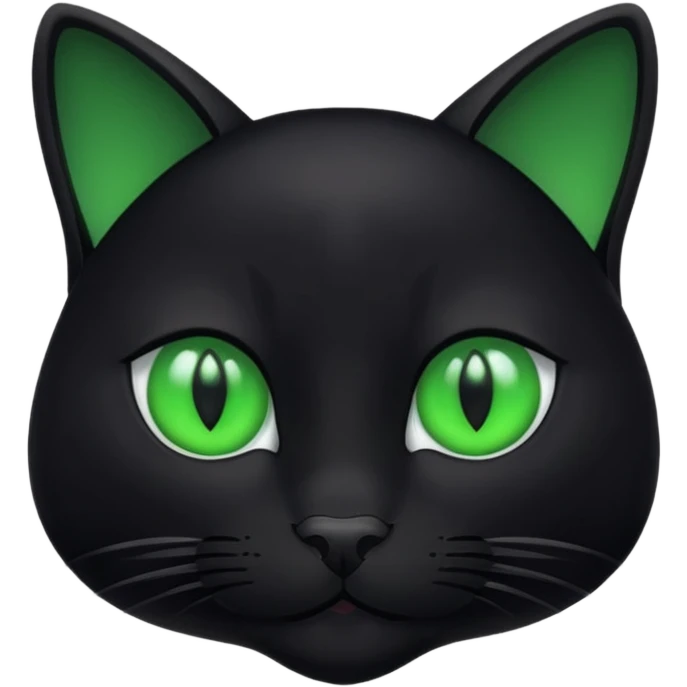 sleek black cat with green eyes emoji