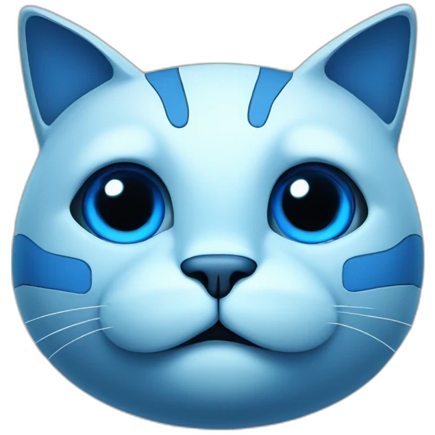 fat cat blue robot face emoji