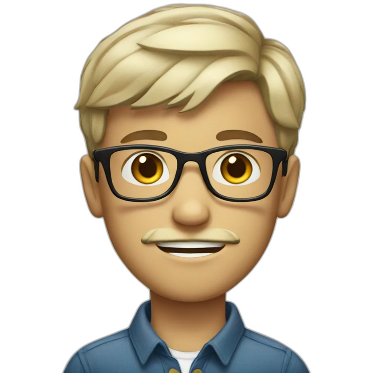 young white boy with glasses and mustache emoji