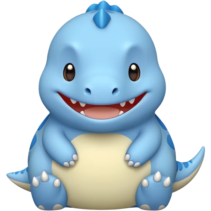 baby blue dinosaur cartoon squishmallow smile no teeth emoji