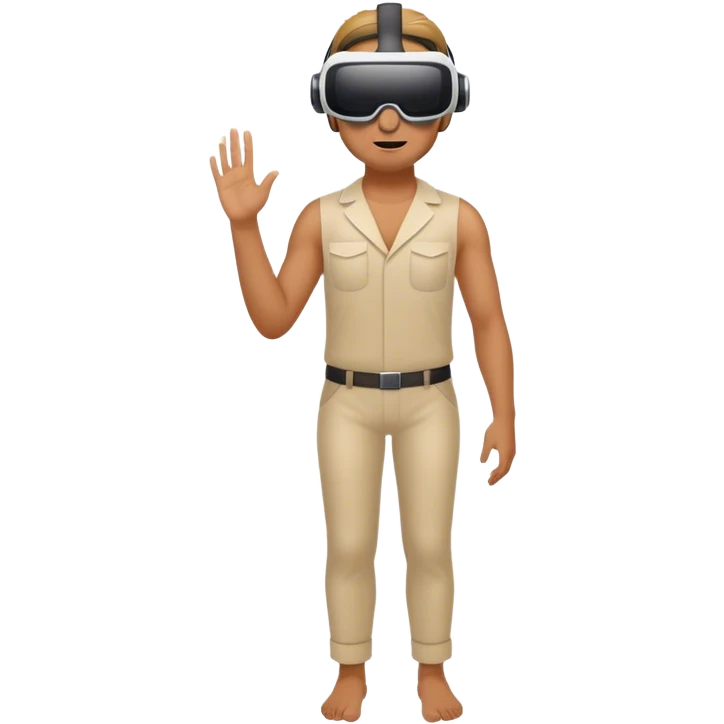 A man wearing full-length VR glasses emoji