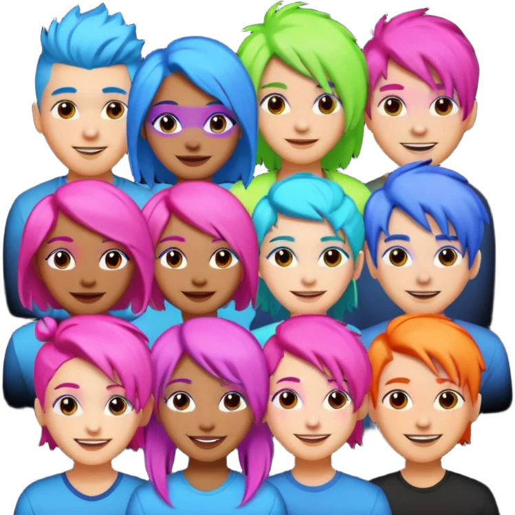 Neon Haired People emoji
