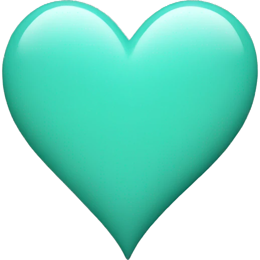 a light turqoise colour heart  emoji