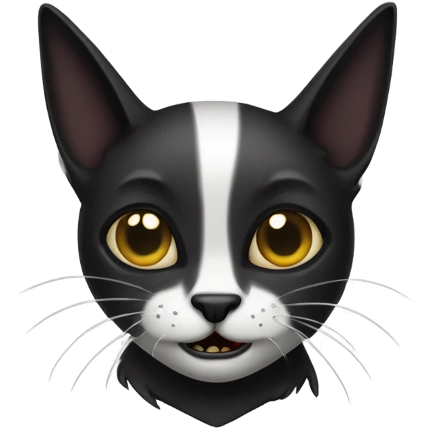 terrified black medieval cat, gothic style emoji