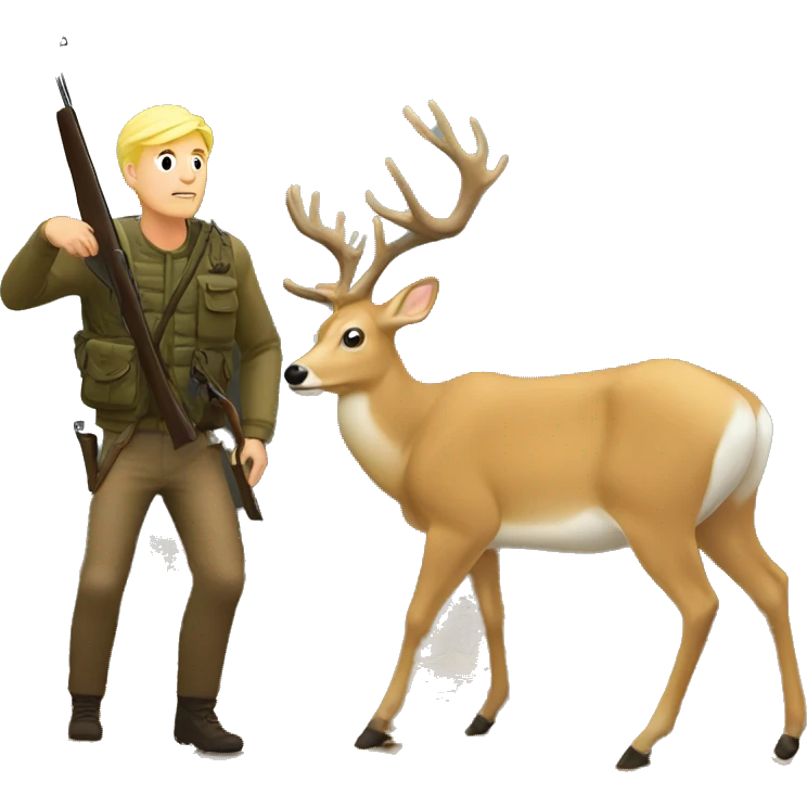 Blonde man hunting deer  emoji