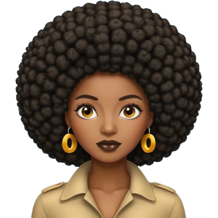 Lol black woman with an afro emoji