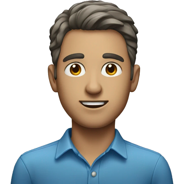 male portrait in blue shirt  emoji