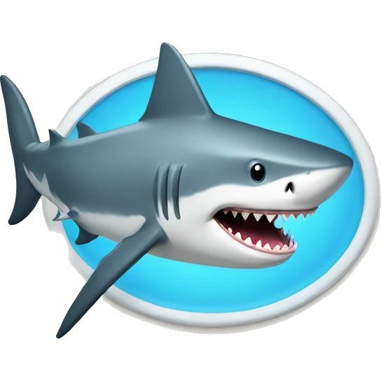 Shark with a top h emoji