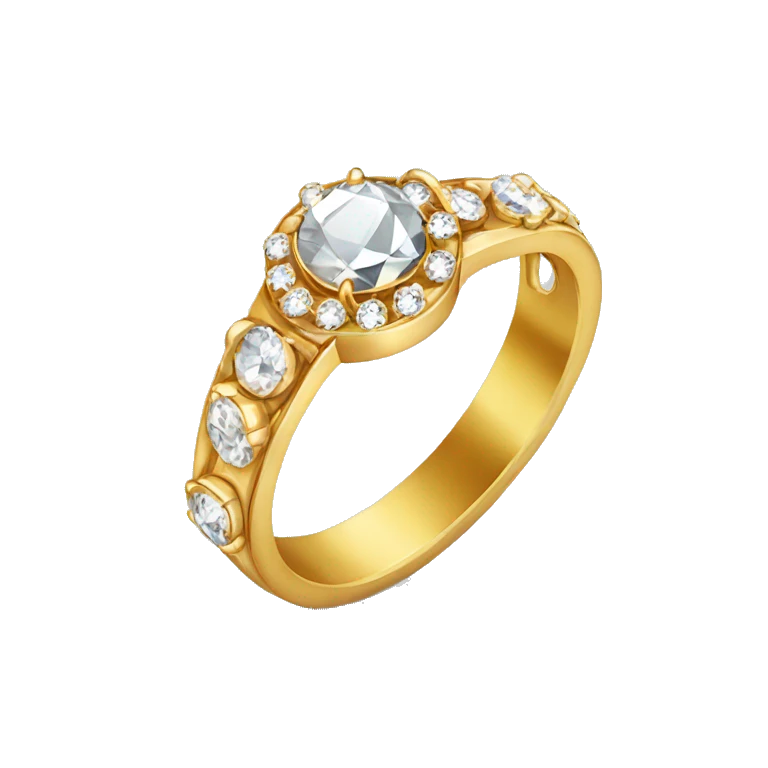 Gold Diamond ring  emoji