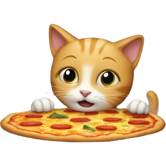 Cat making pizza in oven  emoji