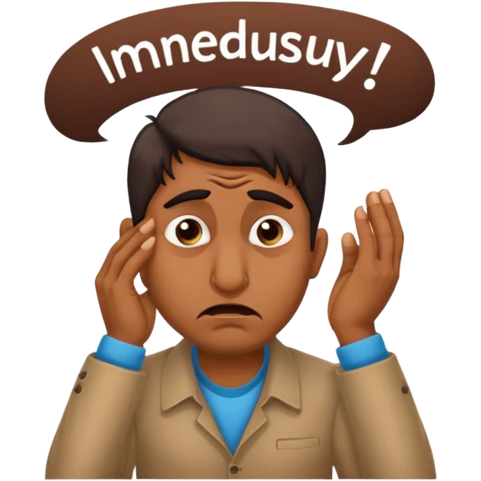 A caricature-style sticker of an Indian man facepalming with frustration but still looking humorous. Add text: ‘Seriously??’ emoji