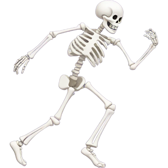 skeleton doing moonwalk emoji