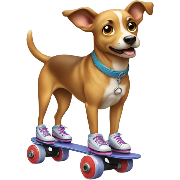 Dog on roller skates emoji