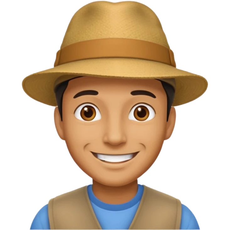 Hat and happy man emoji