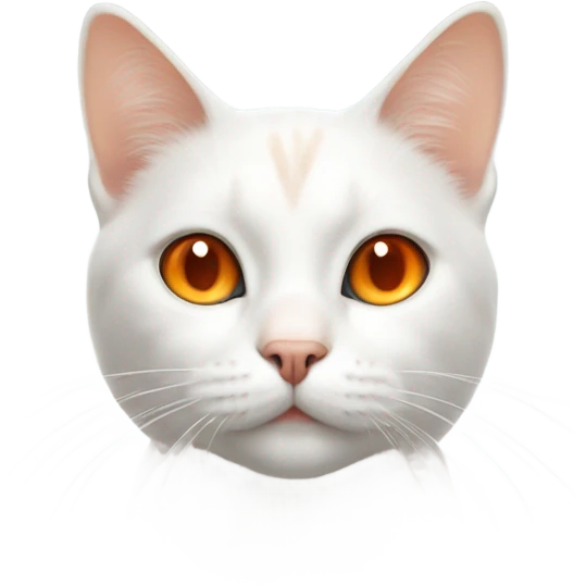 White cat with a tiny bit of orange on its body  emoji