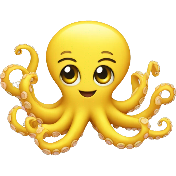 happy yellow catroon octopus emoji