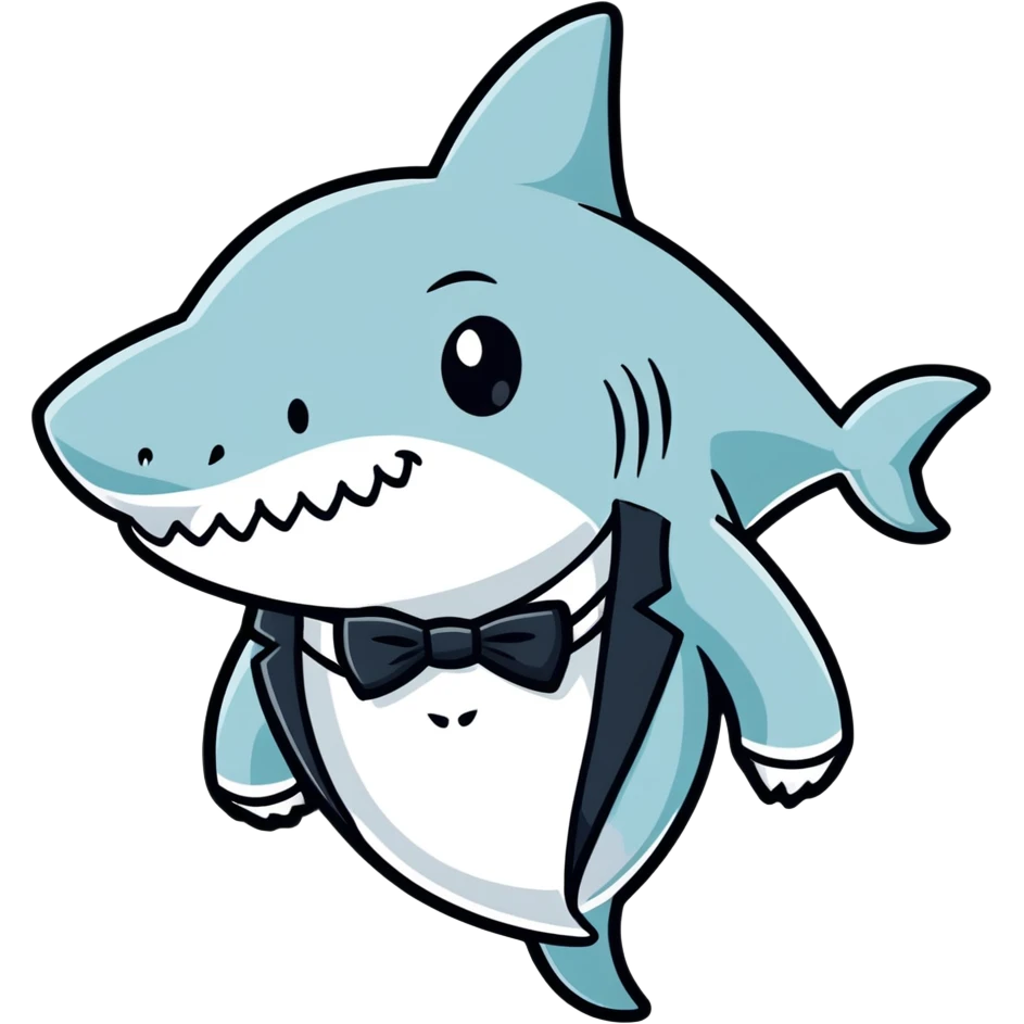 Shark with a tux emoji