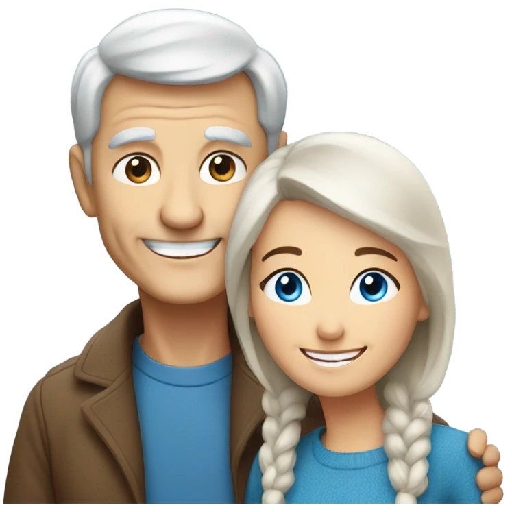 smiling older couple with Blue eyes  emoji